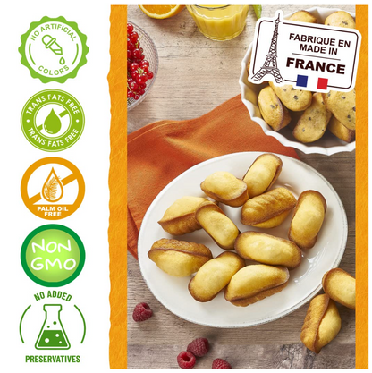 St Michel Traditional Mini Madeleines French Sponge Cakes Made In France, Pack of 4 (2.99oz each) Non-GMO.