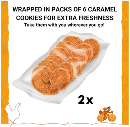 St Michel Caramel Palmiers Biscuits Made In France, pack of 4 (100g each) Non-GMO. Total of 48 Crunchy Caramel glazed Puff Pastry Butter Biscuits